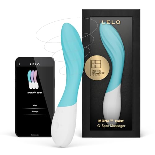 Image of LELO Mona Twist G-Spot Vibrator - App-Controlled Premium Body-Safe Silicone Massager - 8 Vibration Settings - Bluetooth - Waterproof - USB Rechargeable - Aqua