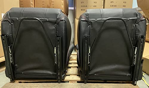 Osias 1Pair Universal Car Racing Seats Pvc Leather With 2 Sliders Sport Seats ，Leather Bucket Seats Sport Adjustable Seats With Sliders #TOP3