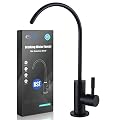 ESOW Kitchen Water Filter Faucet, 100% Lead-Free Drinking Water Faucet Fits most Reverse Osmosis Units or Water Filtration System in Non-Air Gap, Stainless Steel 304 Body Matte Black Finish