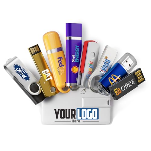 Custom Memory Stick Personalized Tumb Drive Logo Print USB Flash Drive 50Pack - All Jump Drive Models at One Price