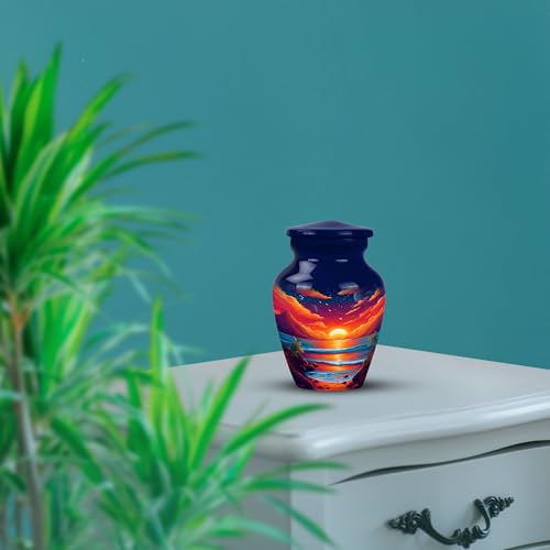 Image of Beach Urn - Memorial Urn for Human Ashes - 3 Inch - Pack of 2 - Small Keepsake Urns for Mom & Dad - Cremation for Human - Unique Urns for Adult Ash