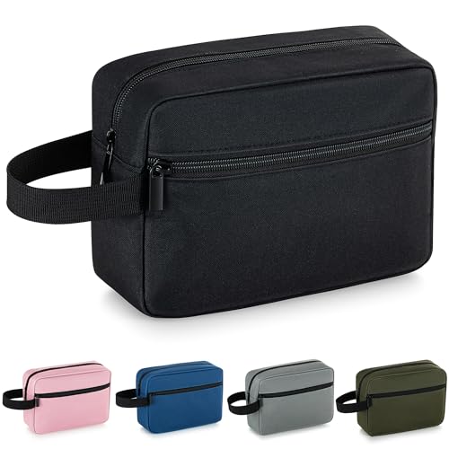 Elviros Travel Neceser para Mujeres y Hombres, Bolsa de Maquillaje Ligera para Colgar, con Compartimento de Afeitado, Organizador de cosméticos, Bolsa de Viaje pequeña, Negro, Viajes