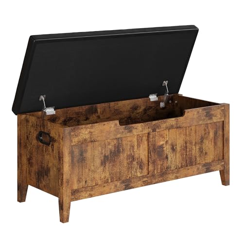 GAOMON Storage Bench, 39.4” Wooden Chest Storage Box with 2 Safety Hinges, Entryway Benches with Flip-Top, Large Trunk for Living Room, Bedroom, Easy Assembly