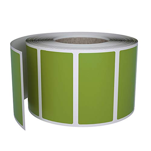 Royal Green Rectangular Color Coding Sticker Roll - Write On Labels for Folders & Organizing, 1.57" x 0.75" Stickers to Write On Name Tags for Office Supplies & Organization, 500-Pack (Olive Green).