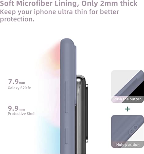 Image of DIZORO Microfiber Candy Case Compatible for Samsung S20 Smooth Touch Cushion Liquid Soft Silicone Gel Rubber Phone Cases Non-Slip Full Body Protective Shockproof Back Cover (Lavender Grey)