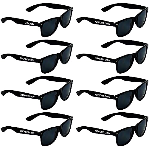 BachpartyGifts 8 Pack Groomsmen Sunglasses for Men - Wedding Sunglasses