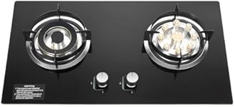 Gas Cooktop 2 Burner, Auto Ignition Kitchen Gas Cooktop Stove Top NG Fuel Stove Top Built-in Tempered Glass Cooker for Apartment RV Outdoor