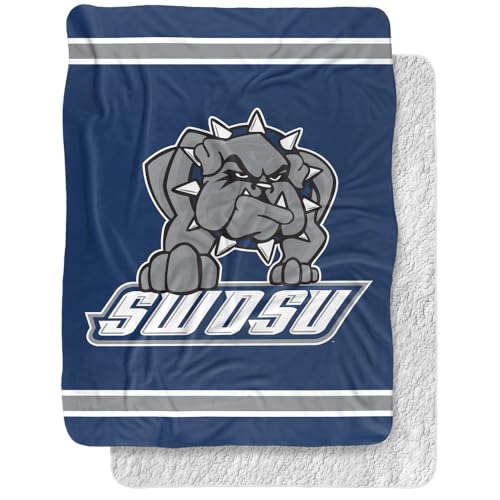 Southwestern Oklahoma State University Bulldogs Blanket, 60"x80" Primary Logo, Silky Touch Sherpa Back Super Soft Throw Blanket