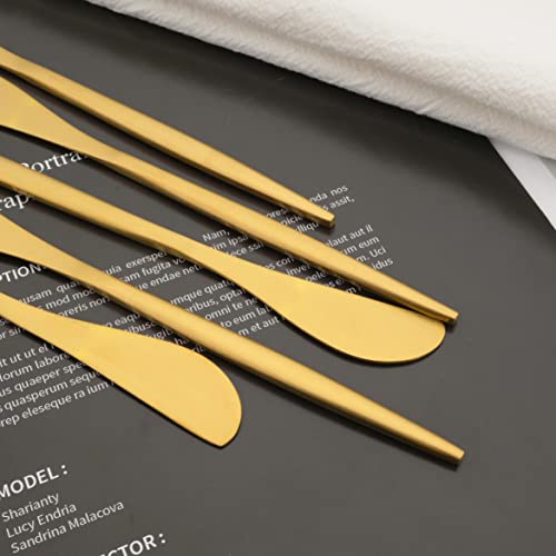 Pacote com 10 facas douradas para espalhar queijo, espalhador de manteiga Uniturcky de aço inoxidáve
