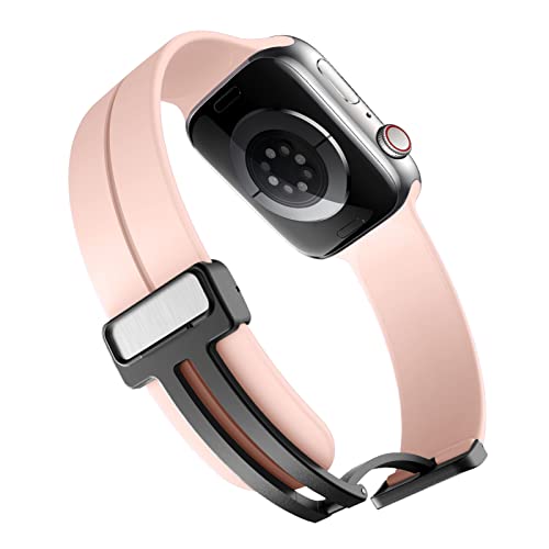 Image of Magnetic for Apple Watch Ultra Band 49mm 45mm 44mm 41mm 40mm iWatch Bands 38mm 42mm Men /Women,Sport Silicone Wristband Strap for Apple Watch Band Series 9 8 /7 /6 /5 /4 /3 /SE 2nd generation /Ultra 2
