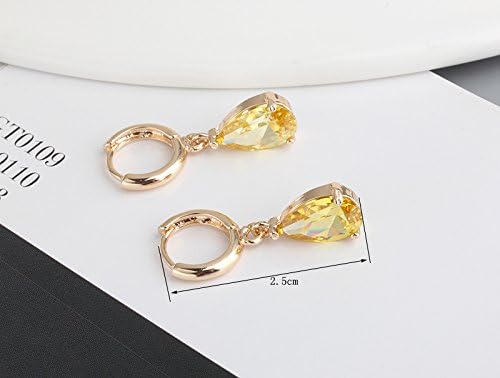 Vista 2 de Crystal line Azuria Dange Women Teardrop Earrings with Box 18K Gold Plated Zirconia Crystals Teardrops Jewelry for Women