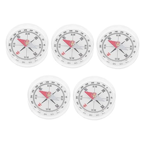 Toyvian 5 Pièces Mini Compas Pratique Compas Durable pour École et Activités de Plein Air Orientation Précise Sud Est Fourniture Scolaire pour Étudiants et Débutants