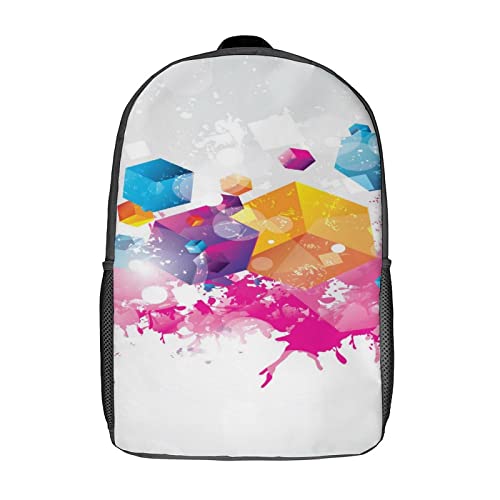 Sac à dos garçon fille Vector Casual grand sac d'école 17 pouces imprimé