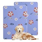 LEPGUYO 2 Stück Waschbare Welpenunterlagen, 50x70cm Pipi Pads, Vierlagig Wasserfest Rutschfest, Für Hundetraining Boden Auto Bett