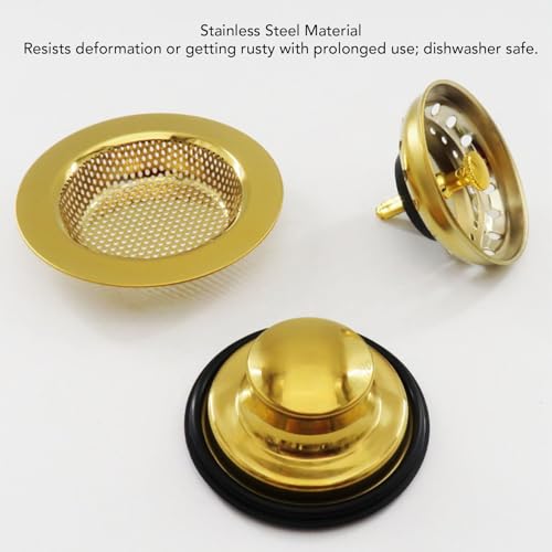 Colador para fregadero y tapón combo de acero inoxidable miniatura 6