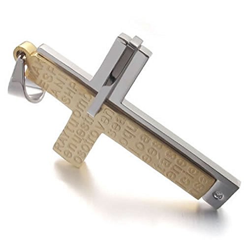 Chaîne homme acier inoxydable pendentif croix or pour style urbain quotidien