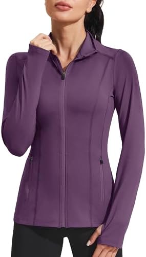 PINSPARK Women's Athletic Jackets Slim Fit Workout Jacket Full Zip Up