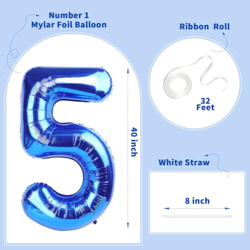 Image of Number Balloons Navy Blue Balloons - Giant Number 10 Balloon, 10 20 30 40 50 Numbers Balloon Birthday Decorations, Blue Party Supplies for Boy Men
