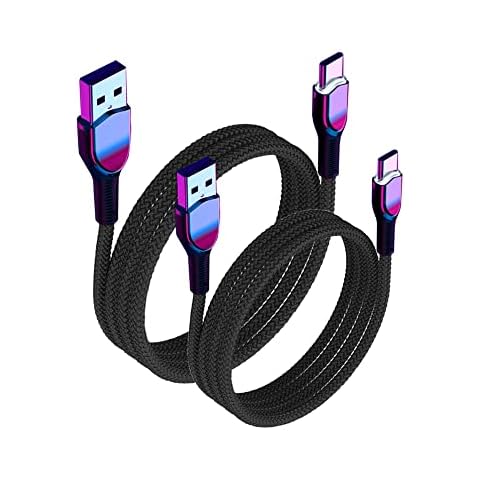 USB Type C,USB C Cable,Fast Charger Charging Cable Braided Compatible for Samsung Galaxy S22 S21 S20 S10 S9 S8 Plus Note 10,Google Pixel,LG,Sony,Huawei P10 P9(1m 2-Pack black) Cover