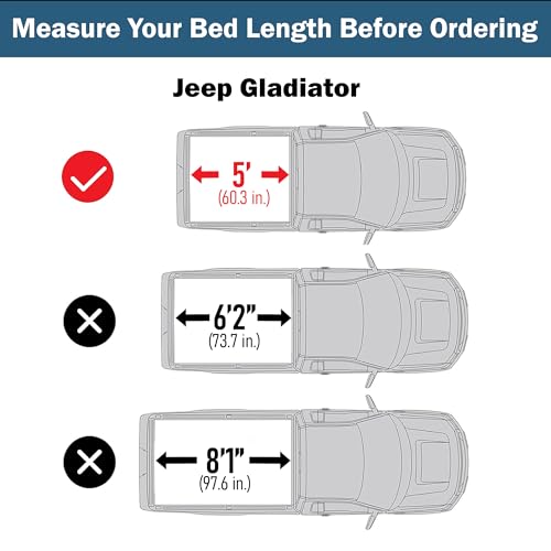 Image of Truck Bed Tonneau Cover Compatible with 2020-2026 Jeep Gladiator