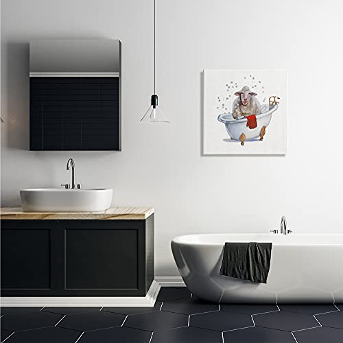 Image of Stupell Industries 'Shaggy Sheep in Bubble Bath Playful Farm'| Canvas Art | Stupell Industries | 24 x 24 Inches, Easy to Hang and Sturdy, Made in USA, by Donna Brooks