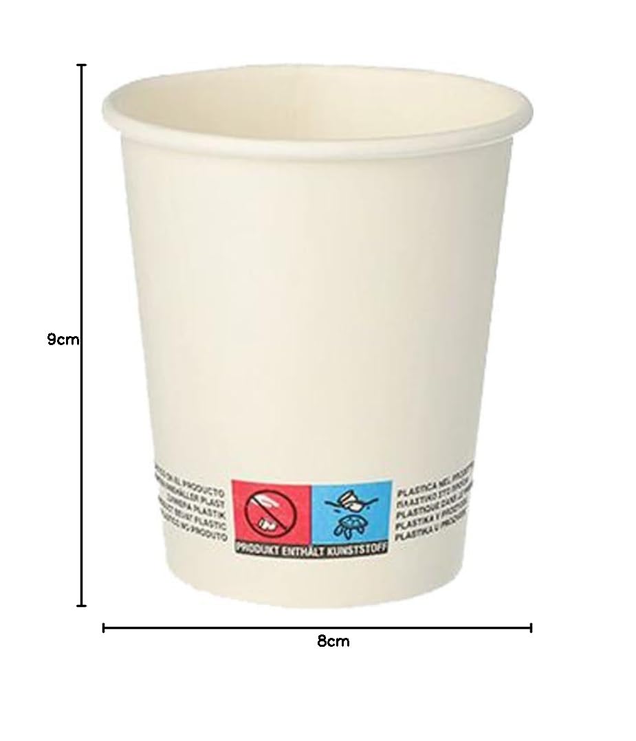 Générique 1000 gobelets en carton blanc 24 cl - Qualité professionnelle - pour boissons chaudes et froides 8oz
