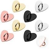 Rimoev 8 Pcs Metal Phone Charm Hooks, Anti-Tarnish & Rust-Proof Adhesive Metal Keychain Hooks, Cute Heart Phone Charms Hook for Straps, Lanyards, and Pendant Decorations (1x1 Inch)