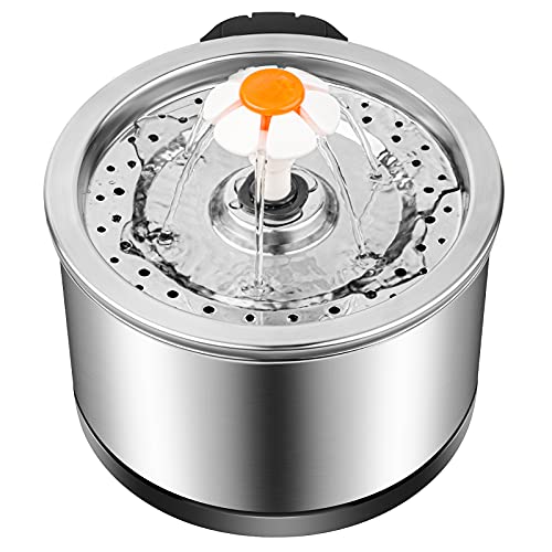 NPET Cat Dog Water Fountain Automatic Filtered Water for Pet Healthy Drinking Fountain 1.6 L/2.6L Water Capacity Super Quiet (WF010 Dog Fountain)