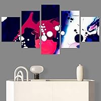 SIGNWIN 5 Panel Canvas Wall Art Abstract Closeup Digital Art Modern Artwork for Home Decorations Ready to Hang - 60