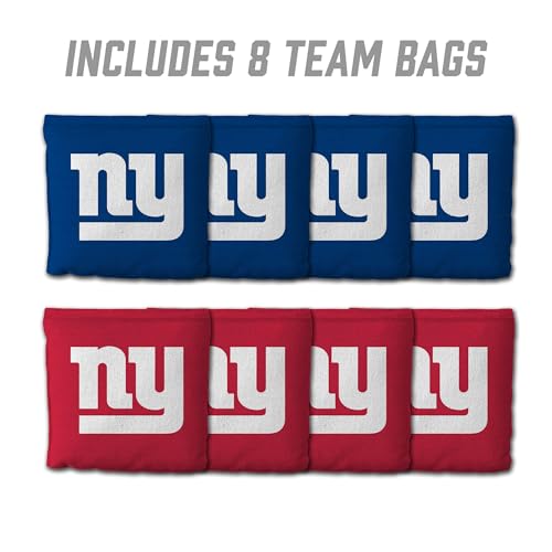 YouTheFan Officially-Licensed NFL New York Giants Set of 8 Cornhole Bags - All Weather Dual Sided Slide & Stop - Regulation Size with Carry case — view 4