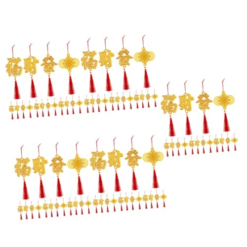Décorations de l'année Chinoise HJMMHX : 120 pièces d'ornements suspendus traditionnels pour plantes