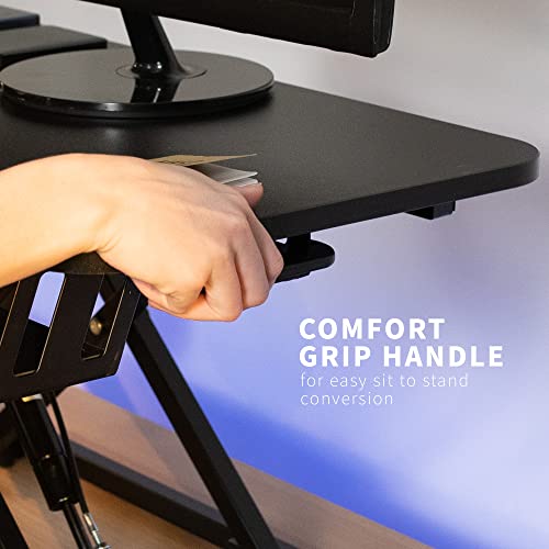 Vivo 26 Inch Desk Converter, K Series, Height Adjustable Sit To Stand Riser, Dual Monitor And Laptop Workstation With Keyboard Tray, Black, Desk-V026Kb #TOP6