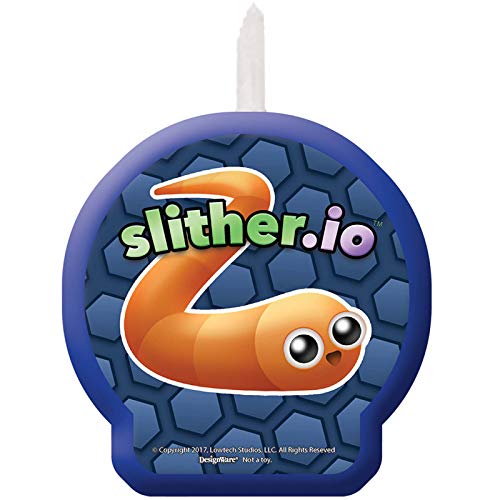 Amscan 171955 Blue Slither.io Birthday Candle