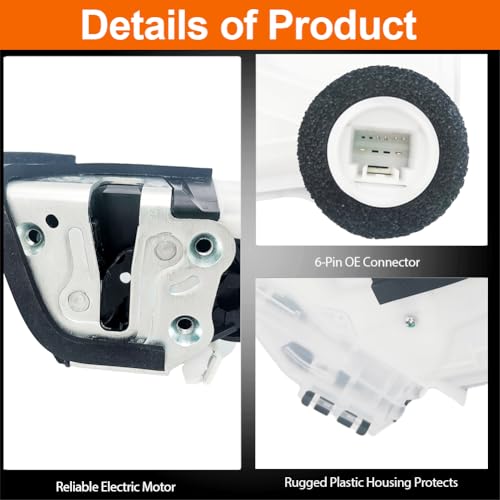 Image of Door Lock Actuator Compatible with Camry Highlander Corolla Sienna IS250 IS300 IS350 Driver Side Front Left 6-Pin 6904002440