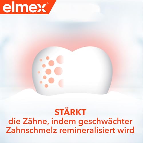 elmex Zahnpasta Kariesschutz 2x75ml – medizinische Zahnreinigung für hochwirksamen Kariesschutz – bietet zweifach aktives Kalzium-Fluorid Schutzschild für widerstandsfähige Zähne