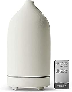 Monademo Stone Diffuser, Ceramic Essential Oil Diffuser, Humidifier 160ml Ultrasonic Oil Diffuser for Aramatherapy (White)