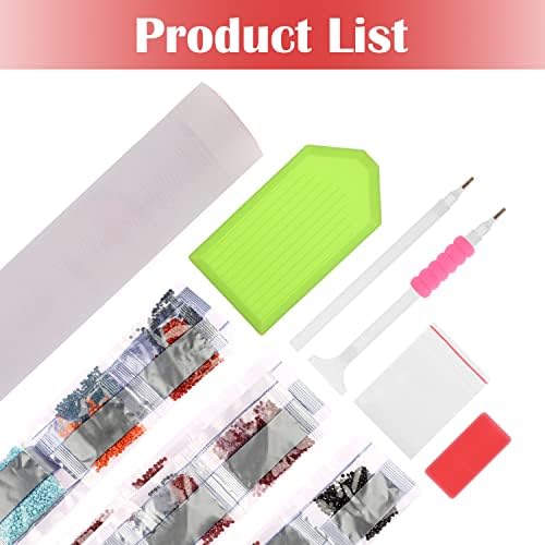 MXJSUA 5D Diamond Painting Kits for Adults, 5D Diamond Art Kits Adults Flowers Full Round Drill Diamond Painting Kits Valentine's Day Rose Gem Painting Diamond Arts Painting Rose Kits Flower 30x40 CM