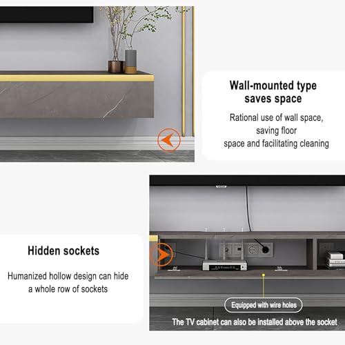 Wandmontierter TV-Ständer mit Schubladen, stilvolle Unterhaltungskonsole für Wohnzimmer, moderner hängender Media-Center-Schrank, platzsparendes Design