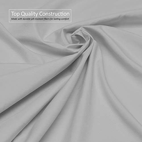 Image of BEVI - Home Premium Solid Plain Double Bedsheet Without Pillow Cover 300 TC Microfiber for Double Bed | Size (90 inch x 95 inch) Light Grey