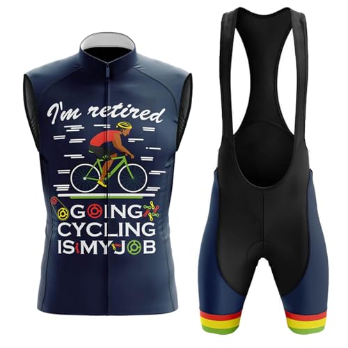 Gilet cyclisme sans manches homme avec cuissard à bretelle 19D pour le VTT