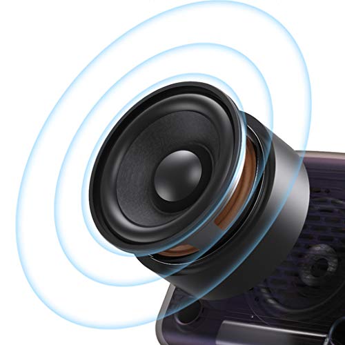 Baoblaze Espelho Display LED Luz Despertador Bluetooth 5.0 - Preto