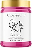 GRANOTONE Chalk Paint Matt Finish Water Based Acrylic Paint 16 fl oz 500 ml Hot Pink Colour for Furniture Wood Walls Metal Glass Paper Fabric Canvas Maximum Coverage for Kids and Adults Made in India
