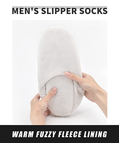 Image of Keyela Unisex Gripper Slipper Socks, Fleece Lined Winter House Slippers | Plush fuzzy warm indoor winter footwear Universal winter sock slippers fit men and women