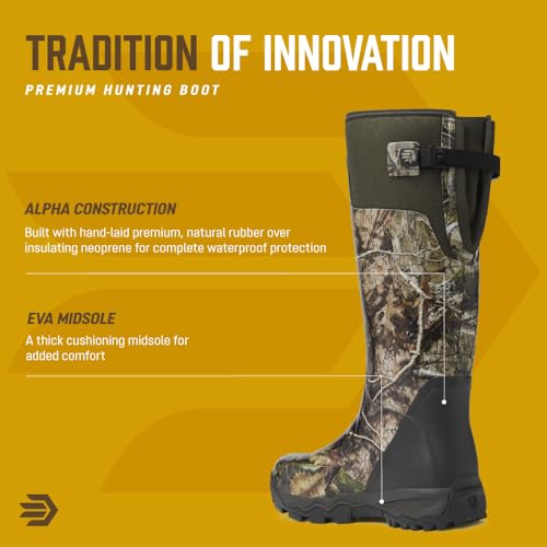 Image of LaCrosse Burly Rubber Hunting & Work Boots for Men - Waterproof ZXT Rubber with Foam Insulation, Top Strap, EVA Footbed, and Slip-Resistant Outsole