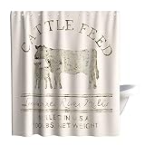Final Friday Farmhouse Abstract Animal Cattle Feed Cow Rustic Theme Fabric Shower Curtain Sets Bathr