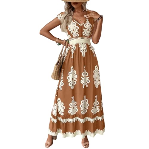 Robe longue florale confortable avec poches pour libérer vos mouvements