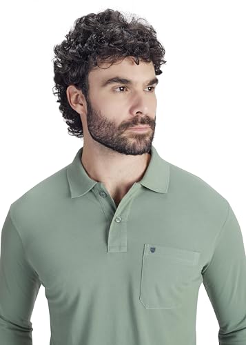 Image of PRORIDERS Men's Cotton-Rich Full-Sleeve Polo T-Shirt with Pocket Premium Pique Fabric Casual & Stylish