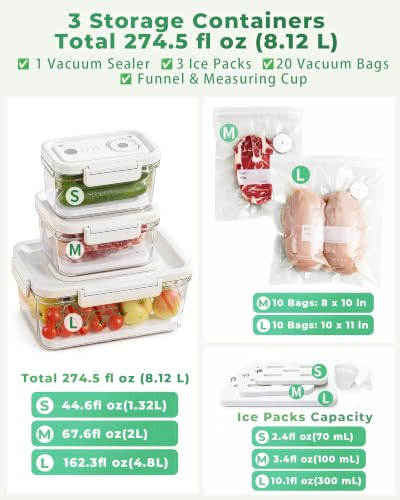 Image of Vacuum Sealer Machine, Food Vacuum Sealer with Vacuum Containers