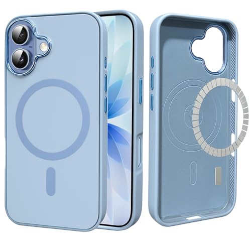 Image of Elzzi Magnetic for iPhone 17 Case (2025) (Compatible with MagSafe)(Military Grade Drop Protection) Matte Shockproof with Anti-Fingerprint Phone Cover, 6.3''|Official Blue