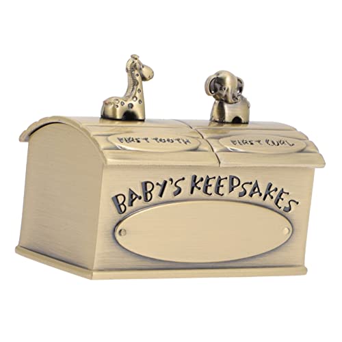 Hemoton Metal Tooth Box Keepsake Container for First Tooth and Lanugo Durable Metal Design present for Showers and Special Occasions Colors and Shapes for Boys